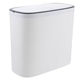 Generisch 1Stk Mülleimer abfalleimer büro toilet bin garbage disposal trash can abfalleimer küche dustbin Wurf Ultra Spitze Auto Deckel Haushaltsabfalleimer Küchenabfallbehälter Plastik Weiß