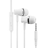 pluX In-Ear-Kopfhörer mit 3,5-mm-Stecker, Bass-Kopfhörer mit integriertem Mikrofon und Lautstärkeregler, kompatibel mit iPhone 6S Plus/6/5S/MP4/MP3/iPad/Android Mostl 3,5-mm-Geräten