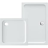 VILSTEIN® Duschwanne Sanitäracryl [80x90cm] - Stilvolle Duschtasse - Duschwanne Komplettset inkl. Siphon - 5cm flaches Duschbecken mit Gefälle & Glasfaserverstärkung - Hochglanz Weiß