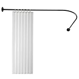 Duschvorhangstange,Duschstange Duschvorhang-Winkelstange Badezimmer Badewanne,für Badewannen, Bäder und Duschen, Toiletten, Badezentren (Schwarz)