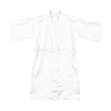 Kleinkind-Baby-Outfit Bademantel Satin Baby Baby Bademantel Feste Kleidung für Kinder Kinder nachts Kleidung Mantel & Jacke Anzug Jungen (White, 18-24 Months)