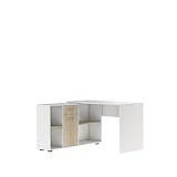 Maxi Maja Eliseo Eckschreibtisch mit Schubladen und Regal I großer Winkelschreibtisch aus Holz I Schreibtisch mit Stauraum und Schrankkombination I Schreibtische L-Form Office Desk für Arbeitsplätze