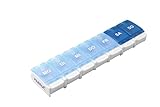 KMINA - Tablettenbox 7 Tage 1 Fach, Pillendose 1 Tag, Medikamentendosierer 7 Tage, Tablettenbox Wochendispenser, Medikamentenbox 7 Tage 1 Fach, Tablettenbox für Eine Woche (Tage 1 Fach)