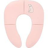 Pejoye Faltbarer Reisetöpfchensitz für Jungen und Mädchen, Kleinkinder-Toilettensitze für Kinder, rutschfeste Saugnäpfe, inklusive kostenloser Reisetasche, Rosa