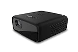 Philips PicoPix Micro+, Portable Projector, LED DLP, 3h Battery Life, HDMI, Built-in Speaker, Smartphone Companion Schwarz