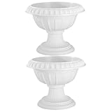 SHINEOFI 2 Stück Dekorative Römische Pflanzkübel aus Kunststoff Vintage Blumentöpfe für Drinnen und Draußen Bruchfest und Farbecht Hochzeits und Wohnraumdeko