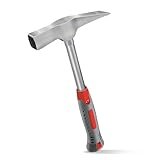 C&T Maurerhammer, Geologenhammer,Steinhammer,Mason's Hammer 600g mit Stahlrohrstiel R-Type | Berliner Form | Hochwertiger Zimmererhammer & Bautenschutzhammer | Robustes Maurerwerkzeug für Profis