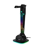 EgoGear - SAC1 - Universal Gaming Headset Stand - 4 USB 2.0 Ports - 6-in-1 Touch RGB Lighting - Non-Slip Rubber Base