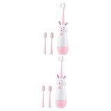 2 Sätze elektrische Zahnbürste elektronischer Zahnbürsten für Kinder toothbrush kinder schallzahnbürste tapete pink Borsten Zahnbürste Kinderzahnbürste Abs Rosa HAPINARY