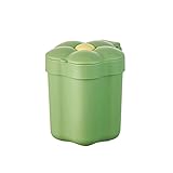 Milageto Mini-Desktop-Papierkorb, verschleißfest, abnehmbar, Mülleimer, Blumenform, Mülleimer für Waschtischplatte im Badezimmer , GRÜN