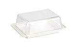 Kimmel Butterdose Butterglocke Butterschale mit Deckel, Kunststoff, Weiß/ Glasklar