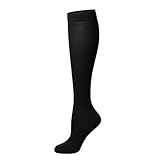 Generisch 6 Paar einfarbige Kompressionssocken mit mittlerem Schlauch, Sportsocken, Drucksocken, Wadensocken, Drucksocken Strümpfe Schaf (Black, S)
