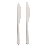 Haval Messer, Bio-PP 18,5 cm weiss extra stabil 96428 Mehrwegmesser wiederverwendbar, 50 Stück