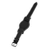 SOLUSTRE Echtes Leder Uhrenarmband Klassischer Stil Anti metall allergie Premium Rindsleder Ersatzarmband für Schnittstelle Installieren und Langlebig