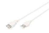 DIGITUS USB 2.0 Verlängerungskabel - 1.8 m - USB A (St) zu USB A (Bu) - 480 Mbit/s - Verbinsungskabel, USB-Kabel - Beige