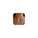 LOLIAS 14K Gold Perlen Kette Damen Frauen Halskette Goldkette Perlenkette Choker Kette Damen Gold Halskette Kette Süßwasserperlen Halskette Frauen Geschenke Schmuck Damen