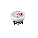 Fischglasvase Weißes Keramik-Fischglas Desktop-Fischkultur-Aquarium Wohnzimmer Balkon Blaues und weißes Fischglas Büro Zierfisch-Kulturbecken Kleines Aquarium-Starter-Kit (Color : A, Size : 50CM)