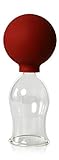 Schröpfglas mit Saugball 40mm zum professionellen, medizinischen, feuerlosen Schröpfen mundgeblasen handgeformt, Schröpfglas, Schröpfgläser, Lauschaer Glas das Original