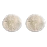 LOVIVER 2pcs Künstliche Schaffell Teppich Kunstfell Dekofell Weiß Grau Matte Sitzkissen Kinderteppiche, weich und kuschelig, Weiß