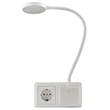 EINLICHT LED Steckdosenlampe Nachttischlampe | Halo | Leseleuchte Lampe Strahler 3,3W, 438lm, Beleuchtung touch 3 Stufen step dimmbar, warmweiß 3000K, weiß