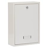 Burg-Wachter MB11 Viertes Zugangstor und Wandmontage, verzinkter Stahl, abschließbar, wetterfest, weiß, 25 x 35 x 10 cm