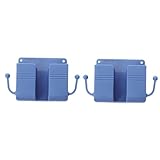 SHOWERORO 2st Wandorganizer Für Schlafzimmer Organizer Zur Aufbewahrung Von Ladegeräten Wandtelefonhalter Handy-fernbedienungs-organizer Wand Handy Halterung Im Regal Kleben Plastik Blue