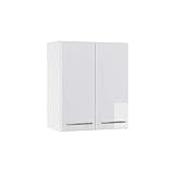 Vicco Hängeschrank Fame-Line, hängender Küchenschrank, Weiß Hochglanz/Weiß, 60 cm