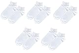 tittimitti Socken für Kinder, Jungen, Mädchen, 98 % Bio-Baumwolle, 5 Stück, Weiß (Knöchelsocken), 5-6 Years