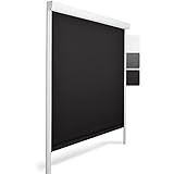 Sol Royal Kassettenrollo mit Führungsschiene SolReflect K24 120x175 cm Schwarz - Blackout Thermorollo seitliche Führungsschienen - Befestigung ohne Bohren - Verdunkelungsrollo 120cm breit