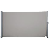 Outsunny Seitenmarkise aus Aluminium Polyester, UV-Schutz, hohe Dichte, 280 g/m², Grau