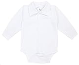 TupTam Body Baby Langarm oder Kurzarm mit Kragen – OEKO-TEX Baby Body Jungen aus Baumwolle, Farbe: Weiß, Größe: 80