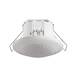 Theben 1030052 LUXA 103 S360-100-12 DE-UP WH I PIR I Passiv Infrarot Präsenzmelder I 360° Erfassungsbereich I 1 Kanal I Unterputz I Bis 400W LED I 230 V