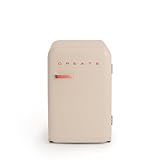 CREATE RETRO FRIDGE 83.5 TERRACOTA / Kühlschrank Sand Griff Terrakotta / 98 W, energiesparend, 2 Regalböden, Temperaturregler, Weinregal, 56 x 54 x 84 cm