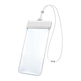 Wasserdichte Tasche für Telefon – wasserdichte Tasche für Smartphone – Staubschutztasche mit großer Kapazität mit Touchscreen, für Kajak Rafting Angeln im Pool Kreuzfahrt, Weiß, Se référer à la