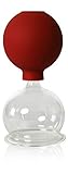 Lauschaer Glas Schröpfglas mit Saugball 60mm zum professionellen, medizinischen, feuerlosen Schröpfen mundgeblasen handgeformt, Schröpfglas, Schröpfgläser, Original