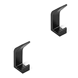 BEALIFE 2 Satz von Haken ohne Bohren, Wandhalterung, rostfreies Edelstahlgestell, schwarz