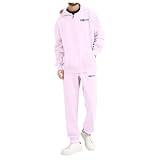 Vexuqedy Trainingsanzug Herren Winter Warm Jogginganzug Stilvolle Hausanzug Baumwolle Bequem Sportanzug Zweiteiler Jogginghose Sporthose und Bedruckt Hoodie Kapuzenpullover Freizeitanzug