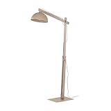 Licht-Erlebnisse Stehleuchte Beige Holz Metall E27 praktisch wohnlich verstellbar gebündelt natürlich L:80 cm moderne Standleuchte