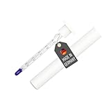 Lantelme Weinthermometer Glas im weißen Kunststoffetui 0°C bis 40°C Analog | Mini Wein Thermometer für die Tasche | Weintemperaturmesser für Weißwein Rotwein Sekt und Weinglas Weinflasche