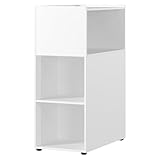 bümö Space Anstellcontainer & Raumteiler in Weiß, Regal Container mit 5 Fächer - Schreibtisch Schrank für Ordner & Akten am Bürotisch - Schreibtischcontainer für Büro & Homeoffice