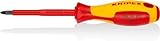 KNIPEX Schraubendreher für Kreuzschlitzschrauben Pozidrivisolierender Mehrkomponenten-Griff, VDE-geprüft 212 mm, 98 25 02