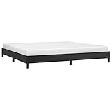 vidaXL Polsterbett Bett Kunstlederbett Doppelbett Bettgestell Bettrahmen Lattenrost Schlafzimmerbett Schlafzimmermöbel Schwarz 200x200cm Kunstleder