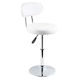 FURWOO Schemel Mini Hocker Kunstleder Arbeitshocker für Friseursalon medizinische Aufgabe Drehstuhl mit Rückenlehne klein (weiß)