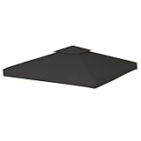 Vigevee Ersatzdach für Pavillon 3x3m Pavillondach Wasserdicht Doppeldach Schutzhaube Anthrazit Ersatzbezug Dachbezug für Garten Pavillon