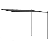 vidaXL Pavillon, Gartenpavillon Überdachung Stahlrahmen, Pergola Vordach für Terrasse Garten, Partyzelt Sonnnenschutz, Anthrazit 3x3m 180g/m² Stoff Stahl