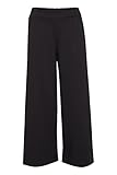 ICHI IHKATE SUS Wide PA Damen Hose Stoffhose Culotte Straight Fit, Größe:XL, Farbe:Black (194008)