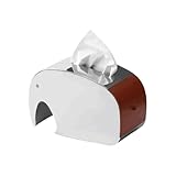 WZYYCV Taschentücher Box Taschentuchbox-Abdeckung aus Edelstahl mit Lederdeckel, kreativer Taschentuchhalter, Raffinierter moderner Taschentuchbox-Halter Rollenpapier