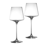 Kristall-Rotweingläser, 530 ml, mundgeblasene Burgundergläser, langer Stiel, kristallklares Glas für Rot- und Weißweinverkostung, Hochzeit, Party, 2 Stück