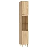 HETFTJN Gäste Wc Möbel Badezimmer Set Badschrank Hochschrank Bademöbel-Set - Badschrank Sonoma-Eiche 30x30x190 cm Holzwerkstoff für Toilette Waschküche Badezimmer Gästezimmer