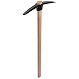 KADAX Spitzhacke mit Holzgriff, 2,5kg Spitzhacke aus beständigem Stahl, Kreuzhacke mit Doppelkopf, Universalspitzhacke, Hacke zum Lockern des Bodens (Länge: 90 cm)